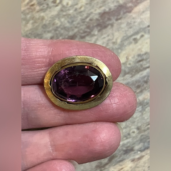 Antique Victorian Glass Oval Cabochon Lovely Brooch/Pin - Picture 8 of 13